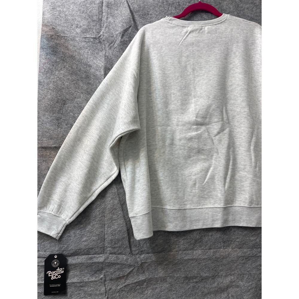 Pacific & Co Heather Gray Pink Skeleton Cowgirl Embroidered Sweatshirt XL - Picture 12 of 14